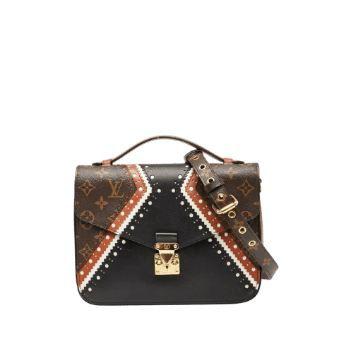 Louis Vuitton Monogram Reverse Pochette Metis MM Handbag Shoulder Bag 2WAY M43488 Brown Black PVC Leather Womens [Used]