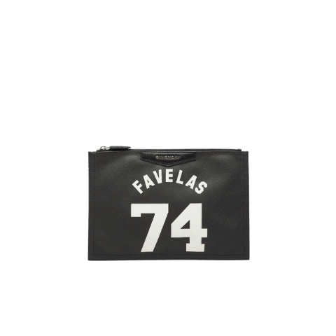 Givenchy FAVELAS 74 Clutch Bag Black White Leather Womens [Used]