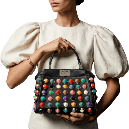 Woman holding a designer bag