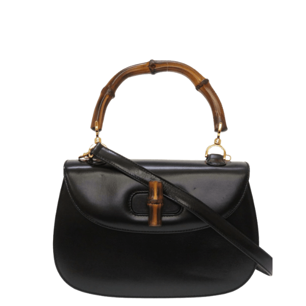 Like new Gucci Bamboo Black 000 46 0633 Handbag Bag Black 0091 [Pre-owned] GUCCI